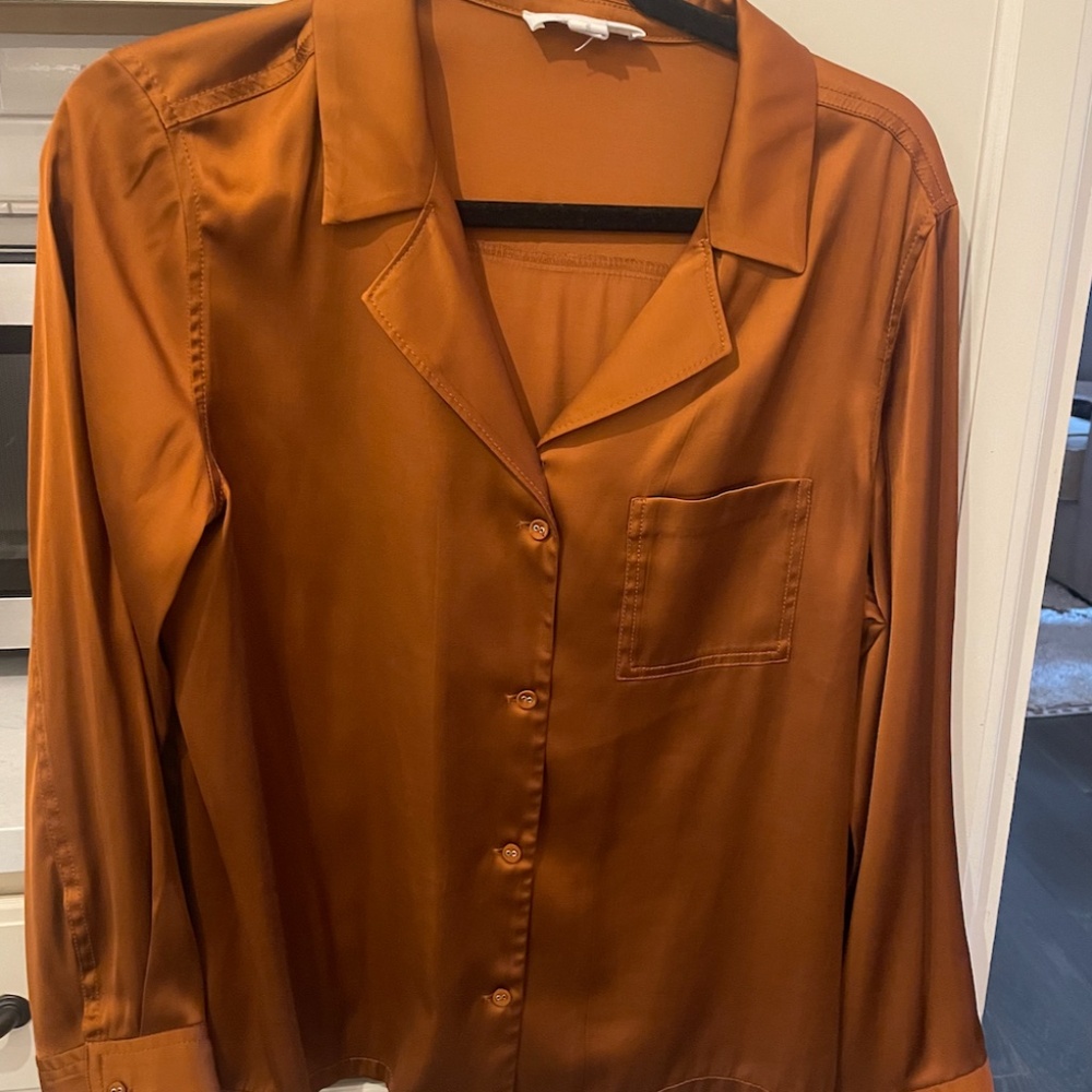 Treasure and Bond Satin Button-Up top, size small, barely worn